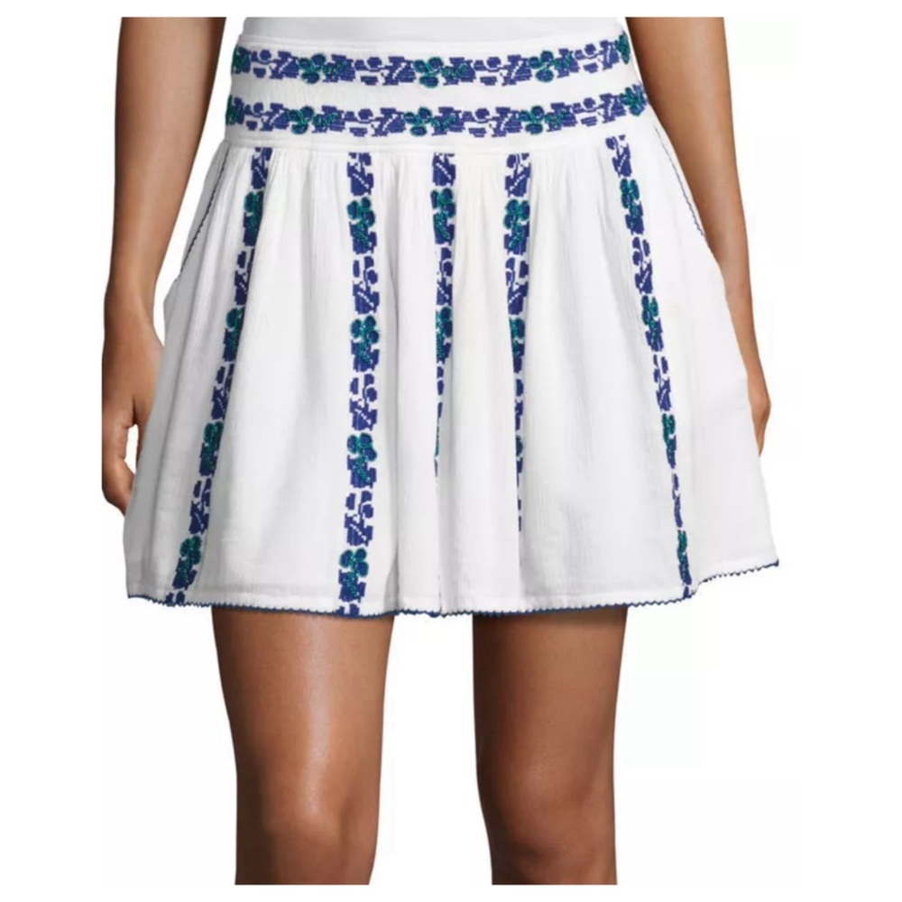 Tory Burch  Embroidered
Beaded Flowy Summer Skirt